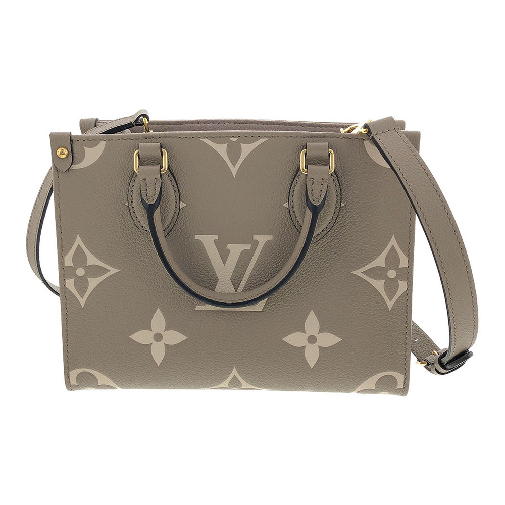 Louis Vuitton Onthego PM Monogram Implant Bicolor Tourtrail Creme Beige